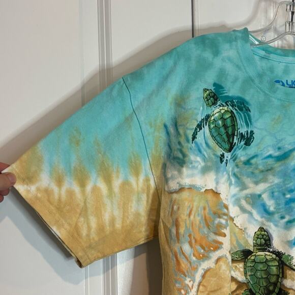 Liquid Blue 1996 Sea Turtle Beach All Over Print Crew Short Sleeve Cotton Tee L - Picture 3 of 9